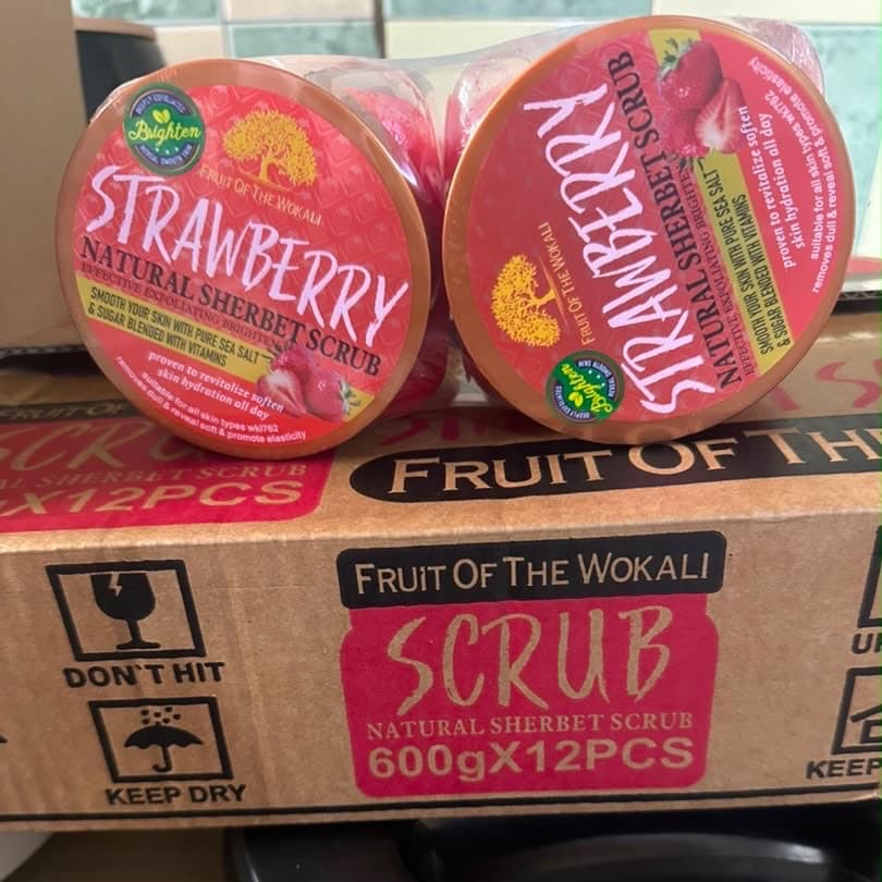 Fruit Of The Wokali Strawberry Sherbet Scrub 600g